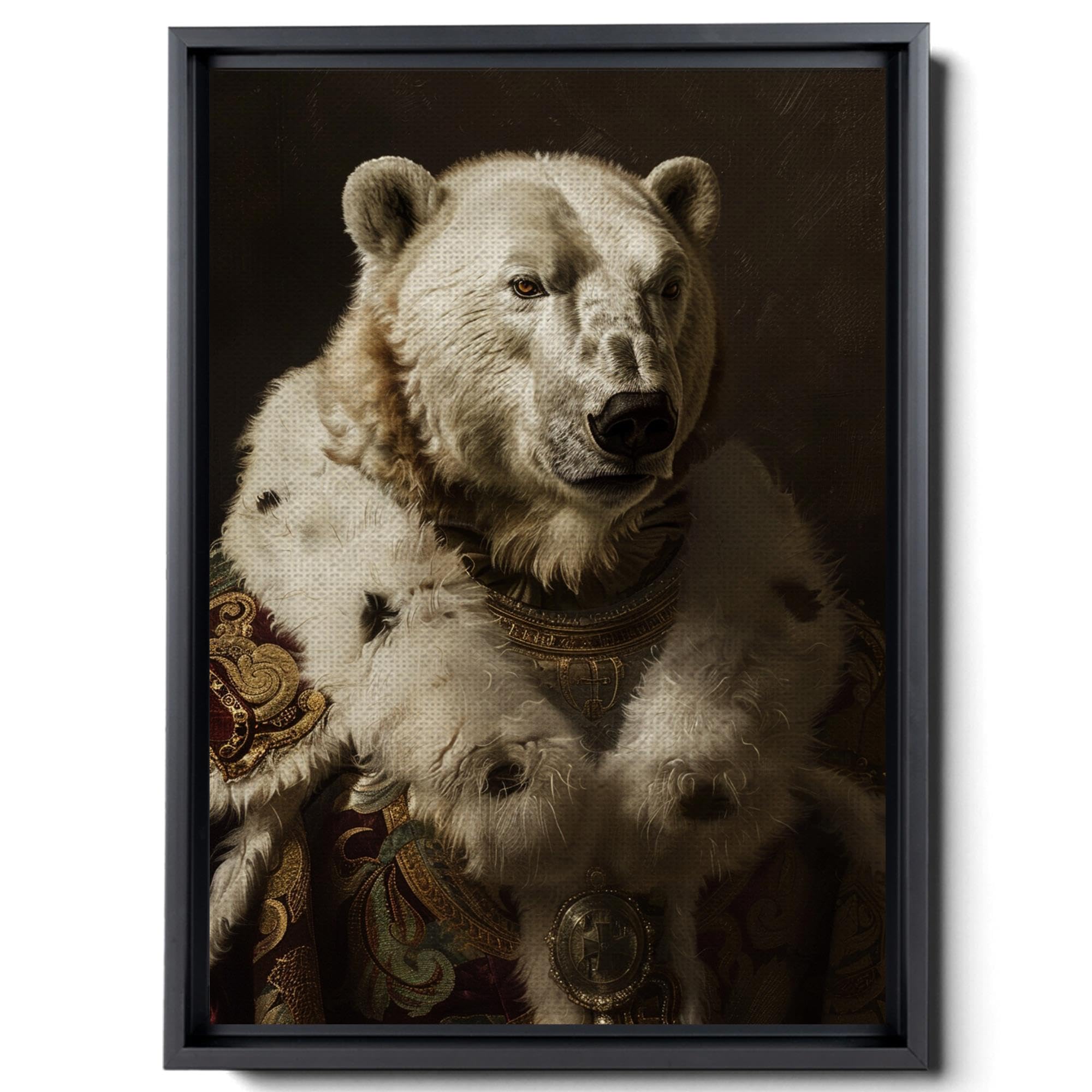 Bear Victorian Portrait Canvas Prints Aristocratic Animals Dark Academia Decor Gift For Animal Lovers Victorian Decor Wall Bizarre Art Modern Canvas Art, Arts