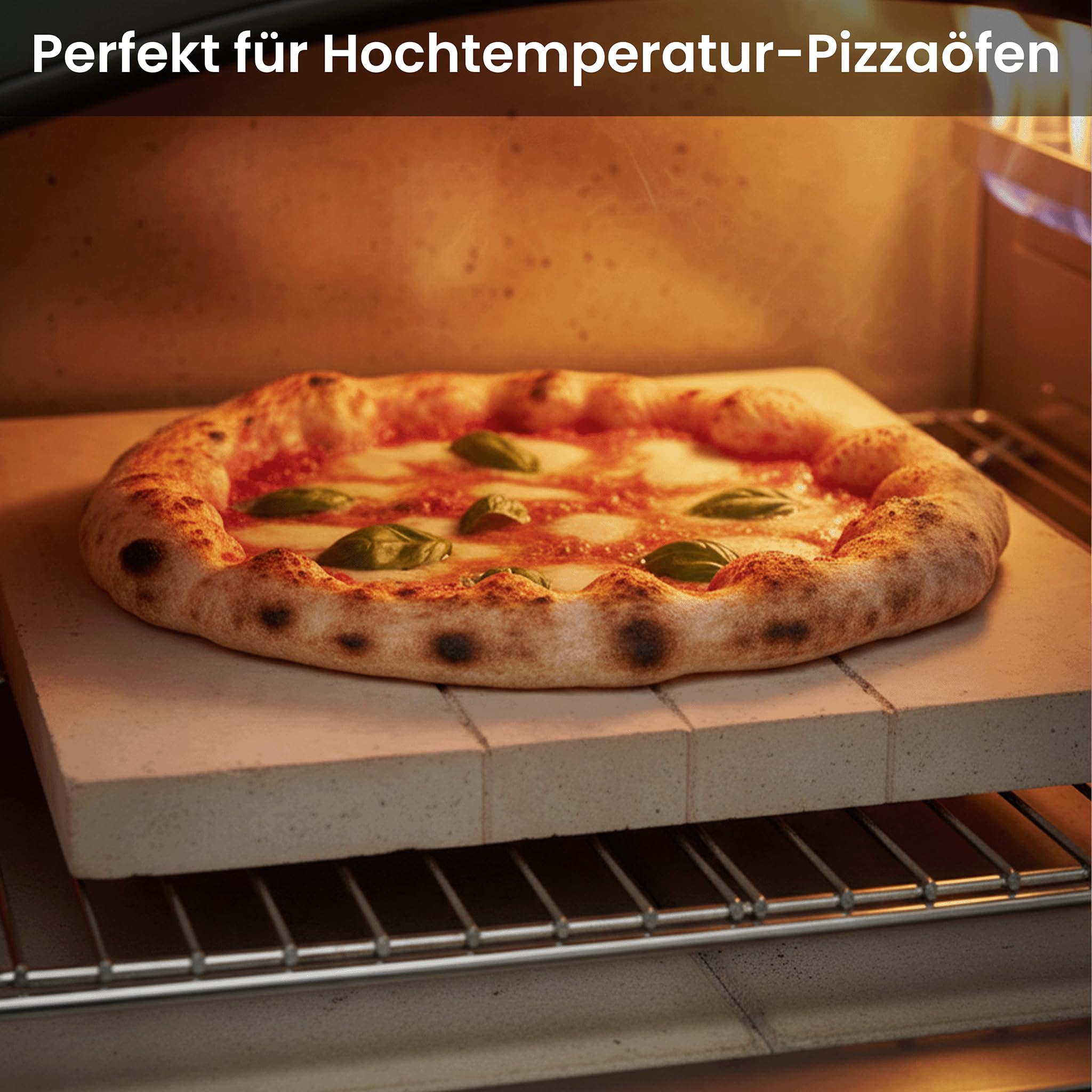 Biscotto Pizzastein 39.5×34.5×3 cm – Handgefertigter Terrakotta-stein mit Anti-Wölbung-Rillen – Passend für EffeUno P234H, P134H, P134HA & Meoven – Hohe Hitze bis 500 °C für Pizza, Brot von tomishop.