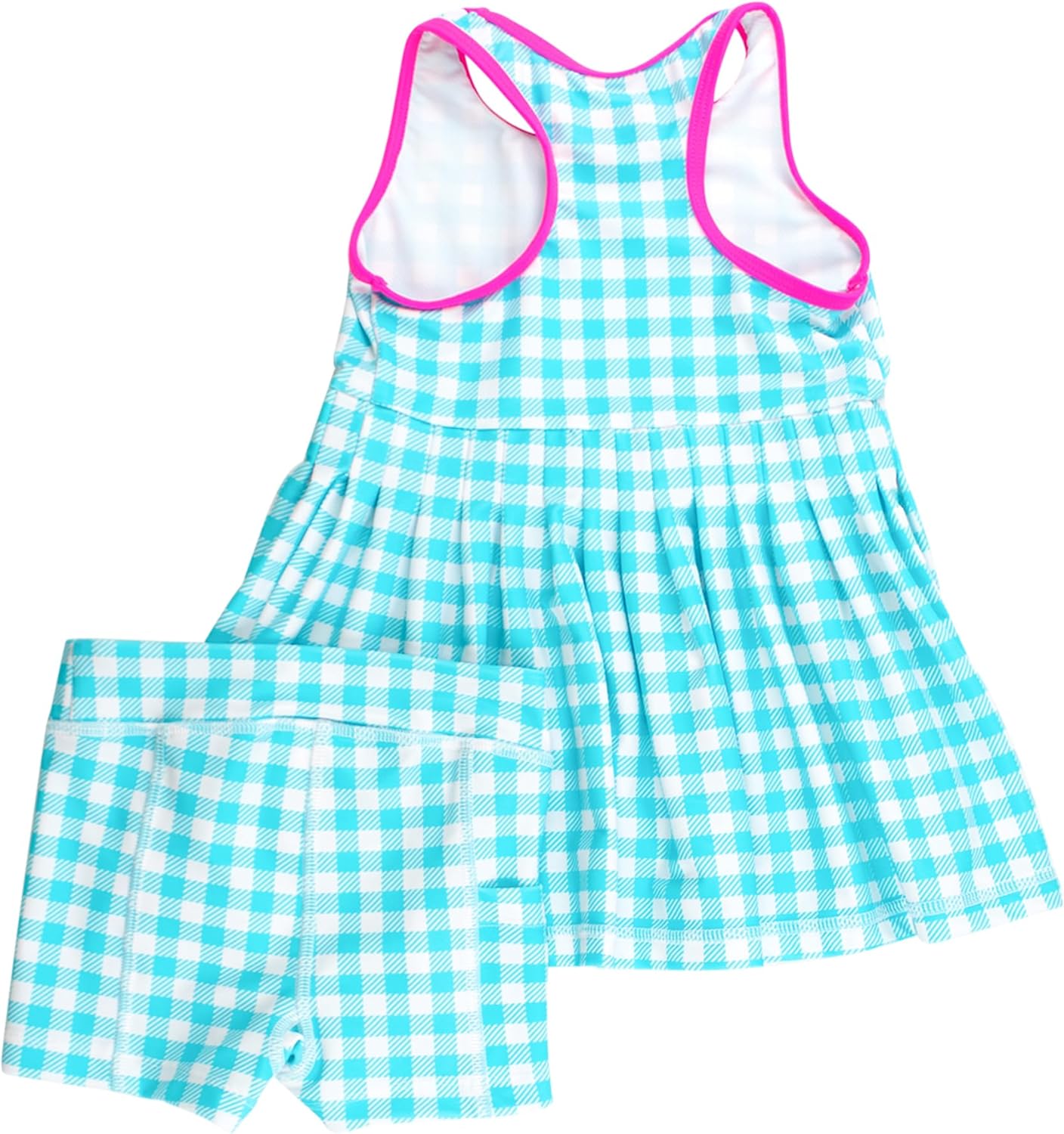 RuffleButts Girls Athletic Active Tiered Dress and Bike Short Set Outift - Image 2