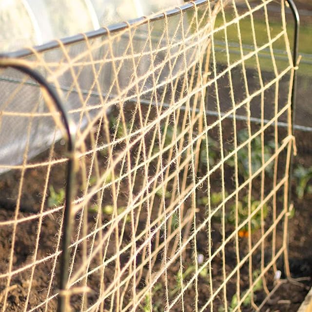 Tech-Garden 2 m x 5 m Plant Support Netting 100% Eco Friendly Biodegradable & Compostable Natural Garden Jute Trellis Twine