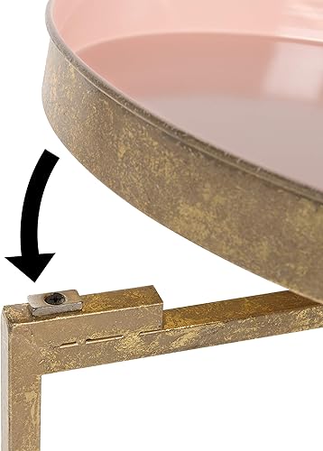 Miniatura 46 de Kate and Laurel Celia - Mesa redonda plegable de metal, negro con base dorada Dorado/Negro,Dorado/blanco,Negro -,Negro/Oro,Negro /Gris,Negro,