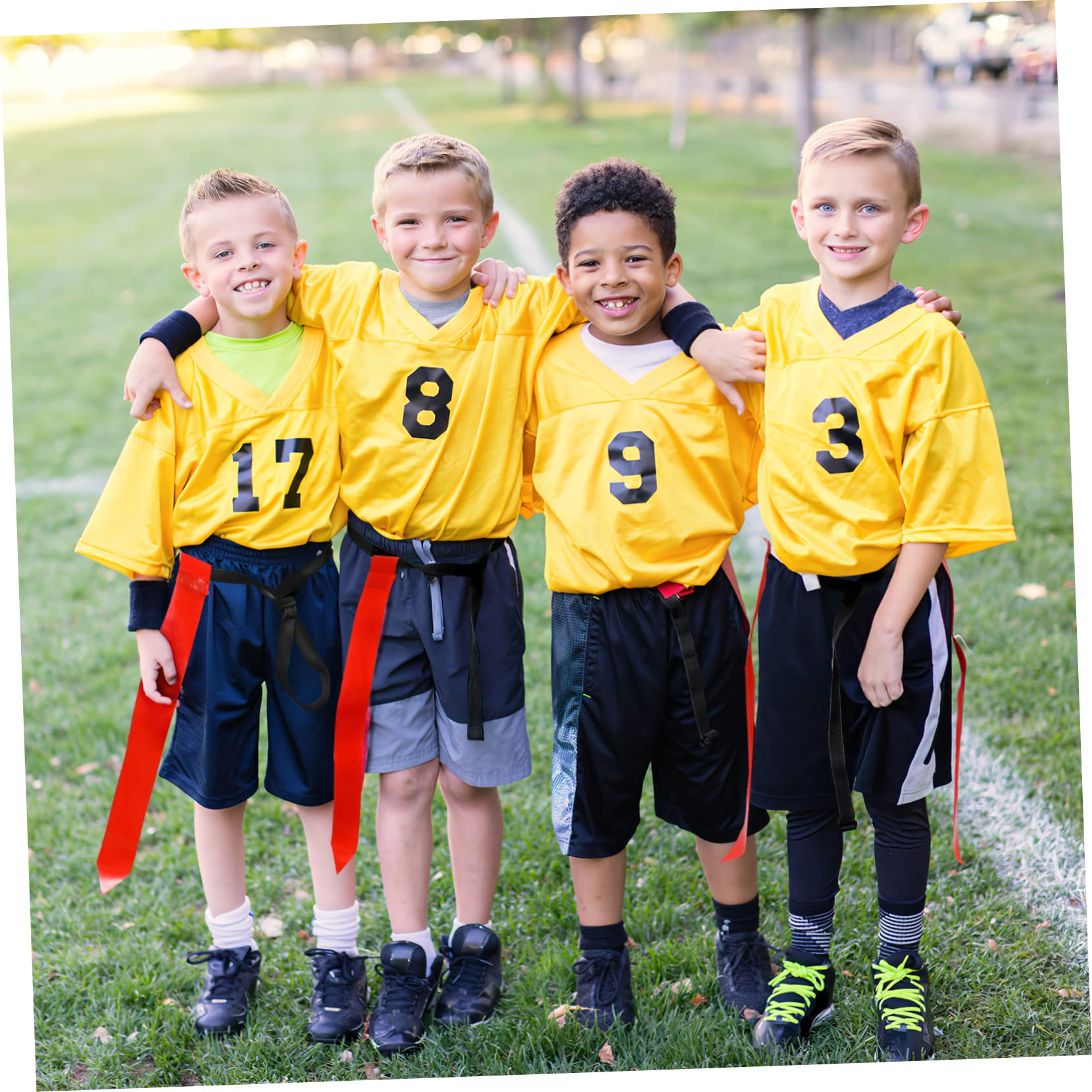 Supvox Teiliges Verstellbares Football Flaggen Gürtel Set Mit Farbigen Flaggen Geeignet Für Jugend Und Erwachsene Trainingszubehör Für Football Und Sportspiele