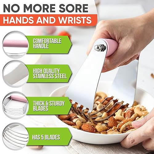 Miniatura 3 de Spring Chef Batidora de masa, cortador profesional de pastelería, herramienta de hornear resistente con cuchillas de acero inoxidable, tamaño