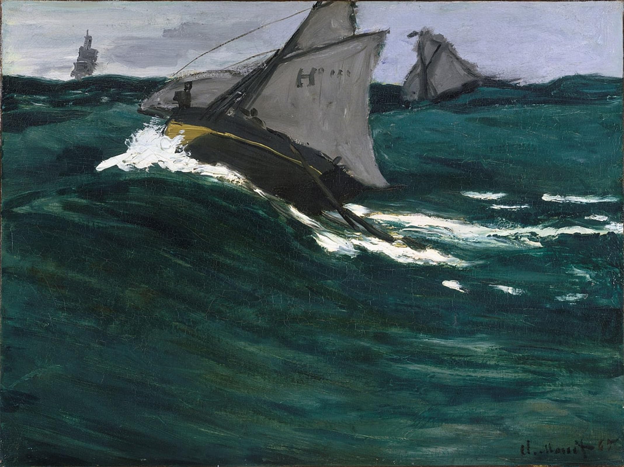 POSTERIIk Famous Animal Posters Vintage Picture the Green Wave by Claude Monet Modern Wall Decor for Home Decor 60x90cm
