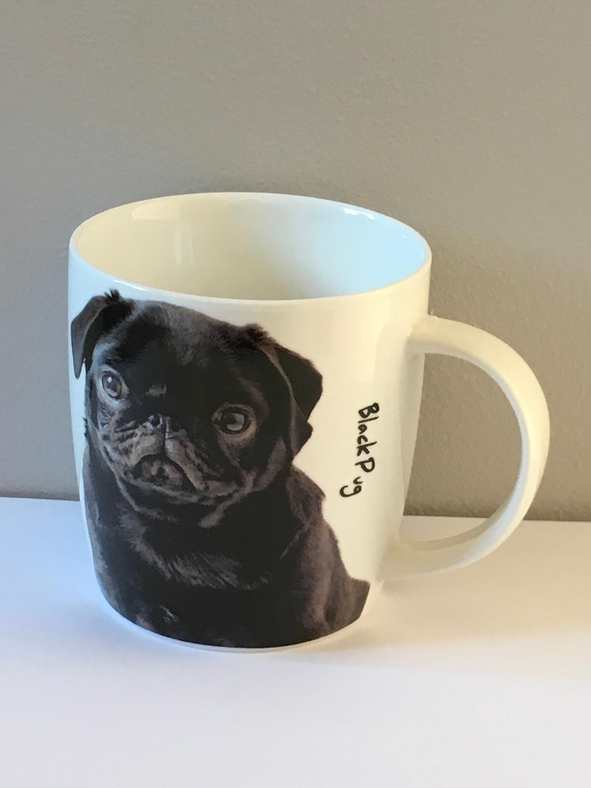 Royal County Black Pug Mug With Image Of Dog On Mug