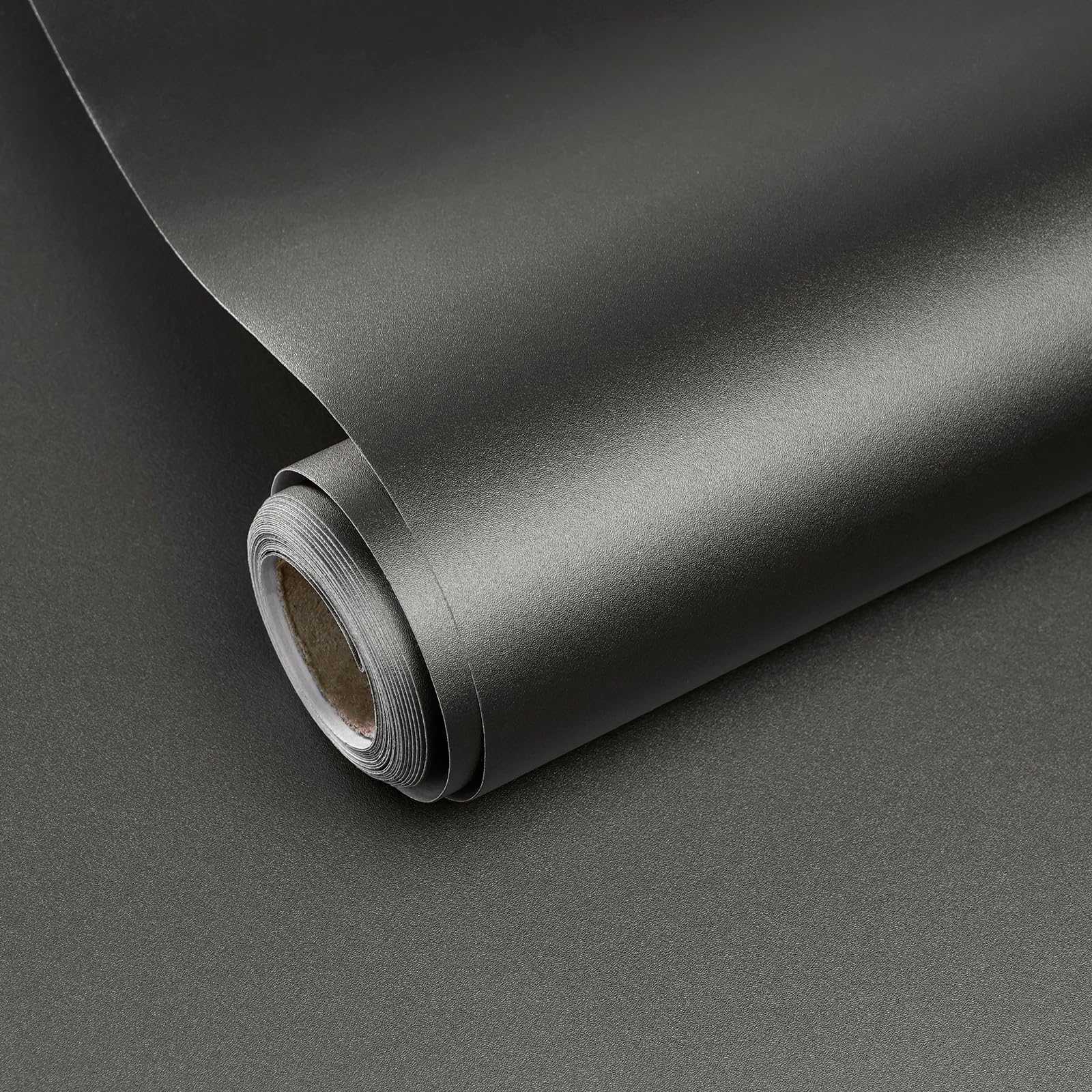 Photo 1 of Yun-aeon Thick Metallic Dark Gray Peel and Stick Wallpaper 15.7"x 118.1" Matte Fridge Contact Paper for Countertops Vinyl Self Adhesive Removable Modern Wall Paper for Kitchen