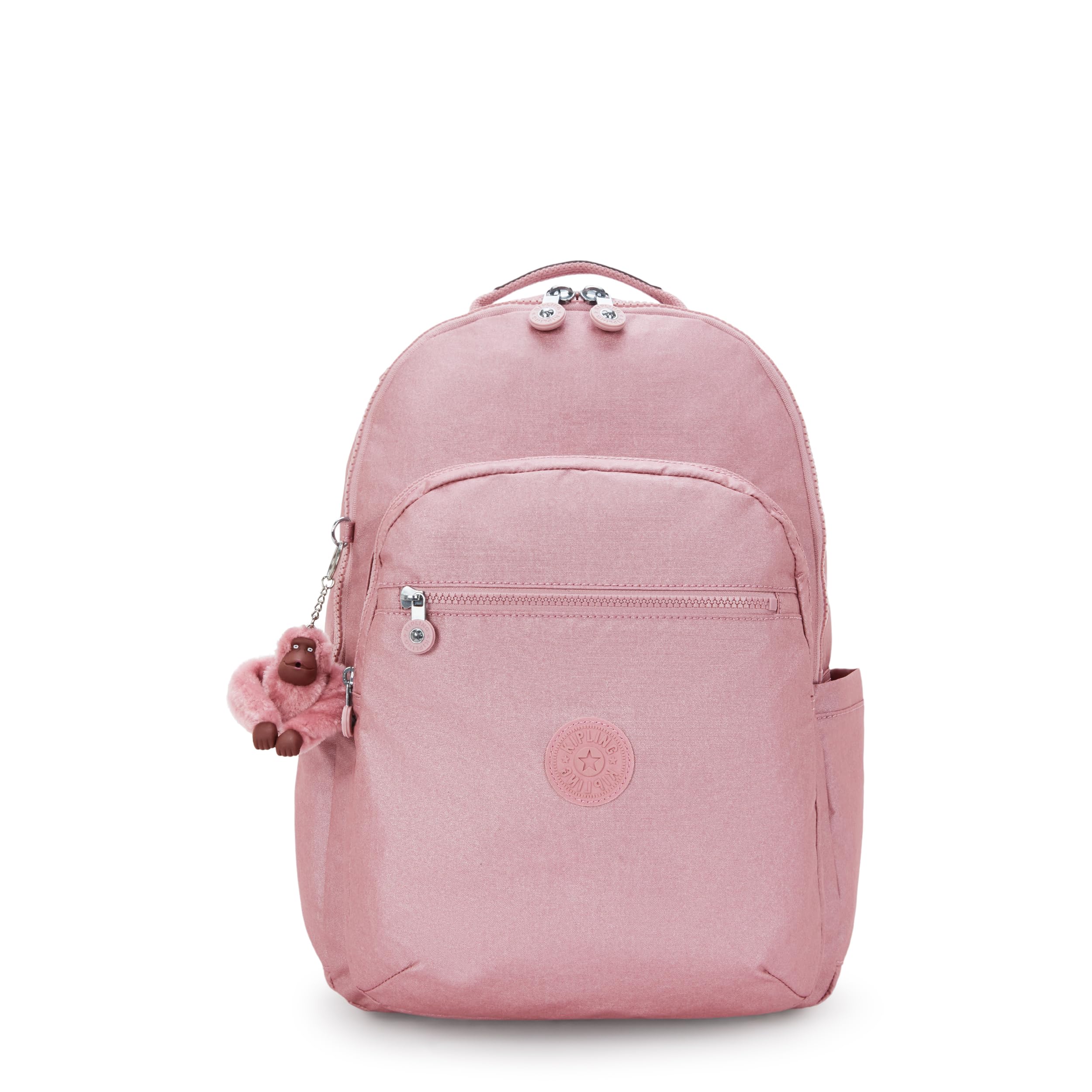 Kipling Women's Seoul 15" Laptop Backpack, Durable, Roomy with Padded Shoulder Straps, Built-In Protective Sleeve Berry Glow Met 12.75''L x 17.25''H x 8''D