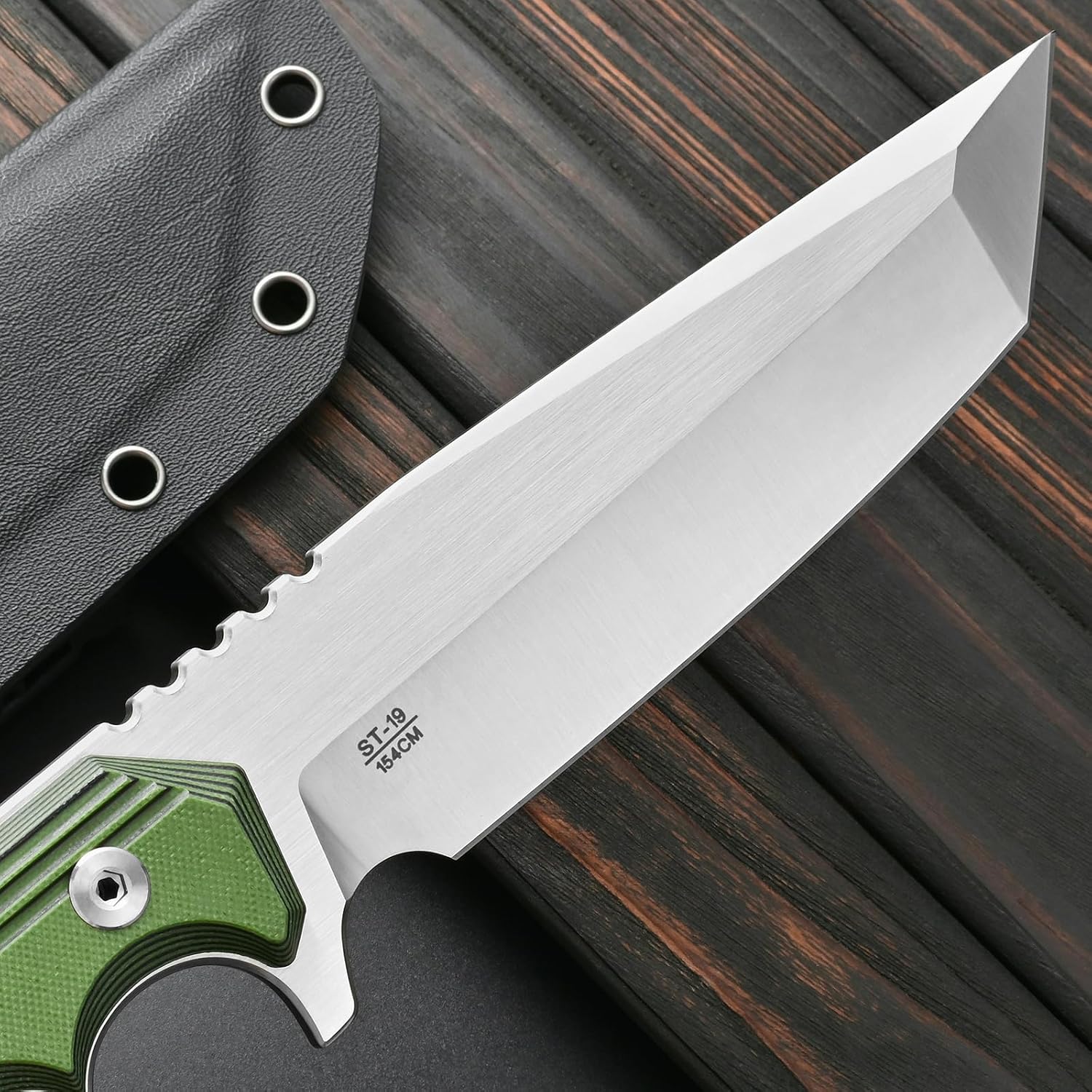 Sitivien ST19 Fixed Blade Knife 154CM Stainless Steel Blade Colorful G10 Handle Full Tang EDC Fixed Knifes for Outdoor Working Camping Bushcraft(Green)