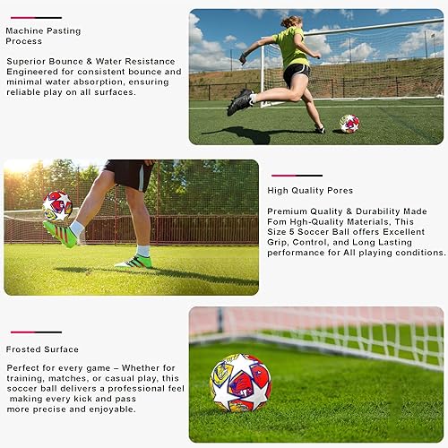 Miniatura 3 de Balón de fútbol de la Champion, talla 5 Londres - Réplica de partido profesional, diseñado para entrenar, jugar, exhibir y entusiastas del fútbol.