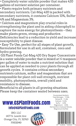 Miniatura 8 de GS Plant Foods Cal-Mag Extreme Liquid Fertilizante líquido de 1 cuarto de galón con suplemento de calcio, magnesio, hierro y azufre, corrige las