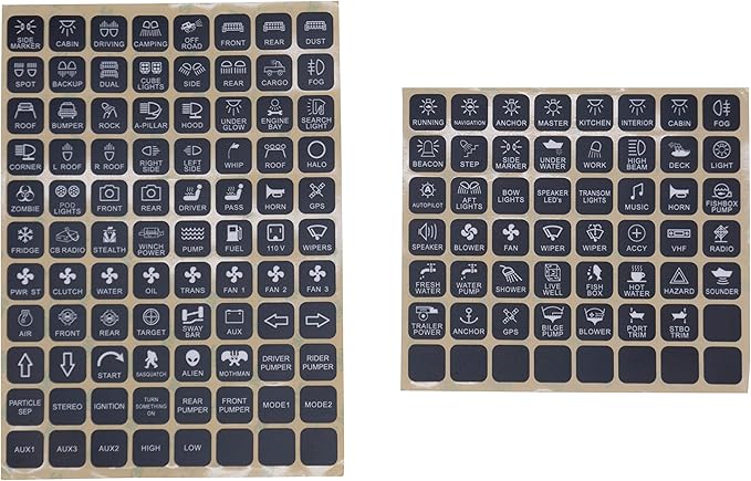 Voswitch Button Stickers Sheet for Vehicle and ... - Amazon.com