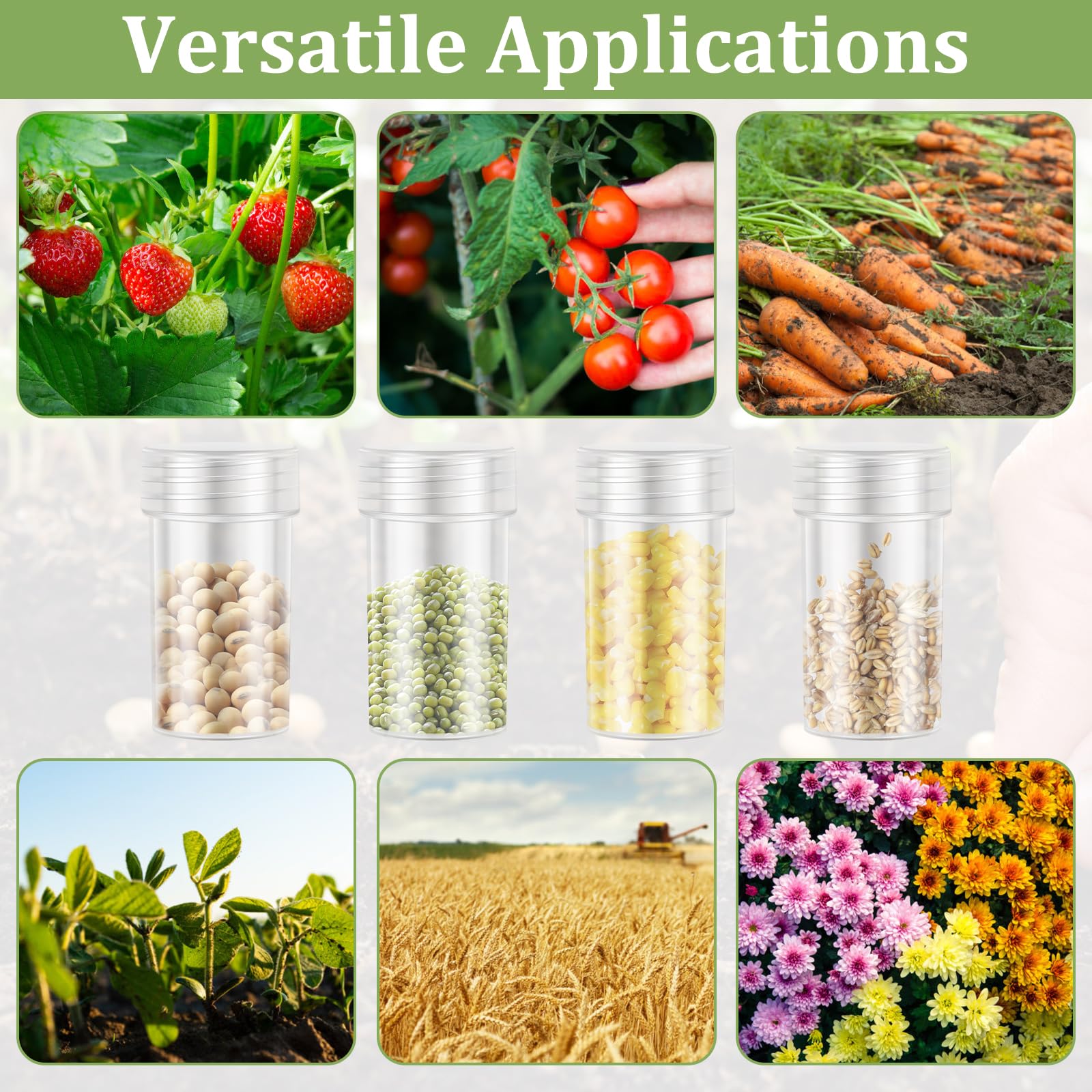 Lot de 60 boîtes de rangement pour semences, avec étiquettes autocollantes, pincettes, en plastique, boîte de rangement transparente, pour le stockage des semences de légumes, de fruits et de fleurs