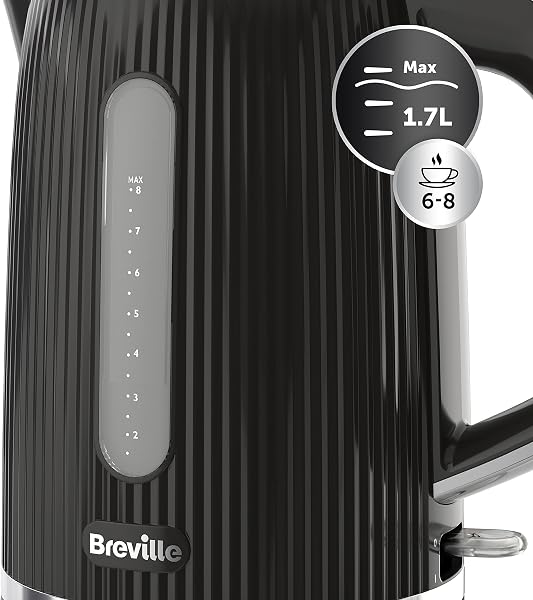 Breville Bold Black Electric Kettle | 1.7L | 3kW Fast Boil | Black & Silver Chrome [VKT221] - 3