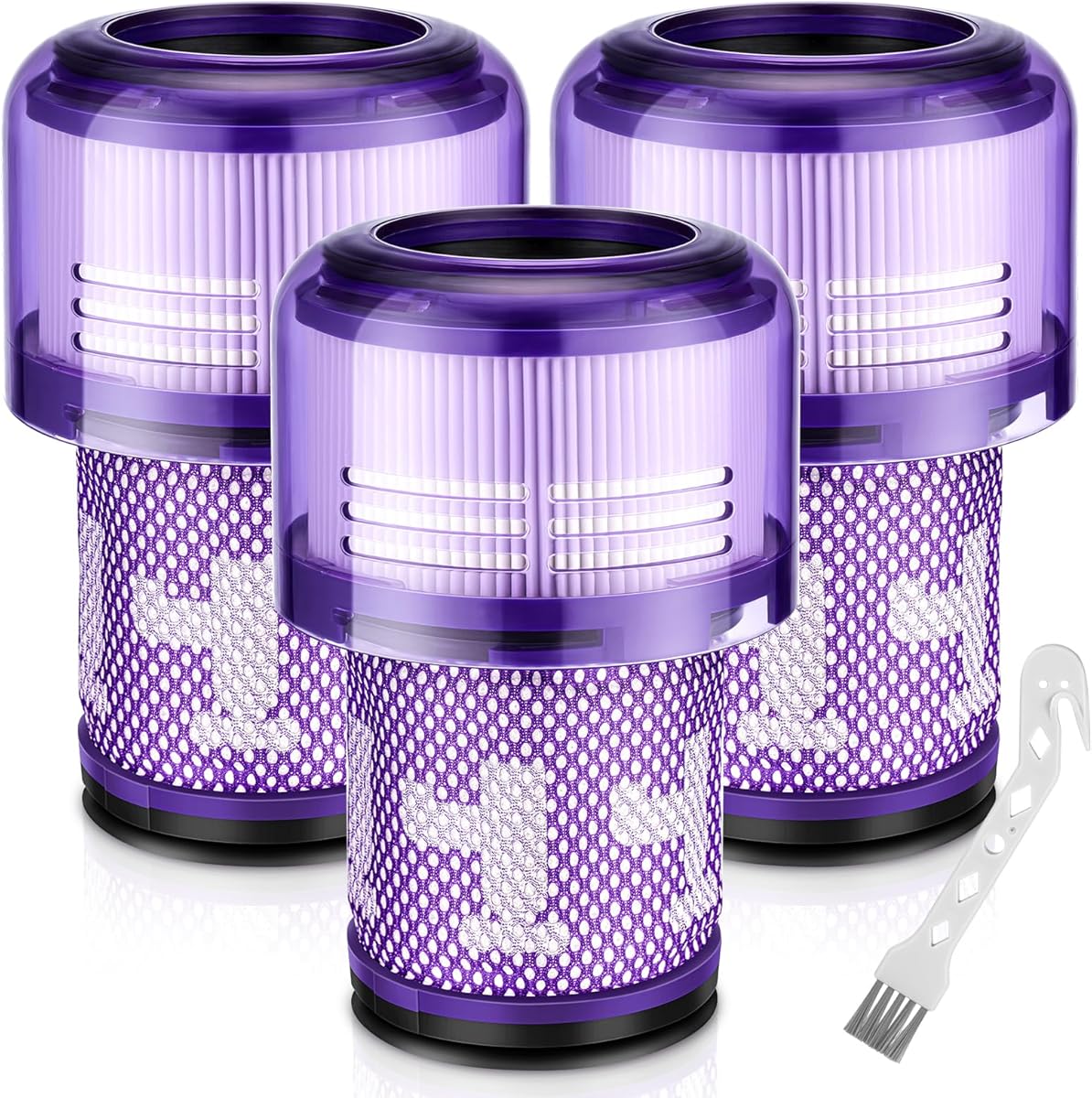 V12 Filter Replacements for Dyson V12 Detect Slim, Detect Slim Animal, Slim+ Cordless Vacuum and V12 Slim Absolute Vacuums, SV34, SV35 Vacuums Filter Replacement, Compare to Part 971517-01, 3 Pack