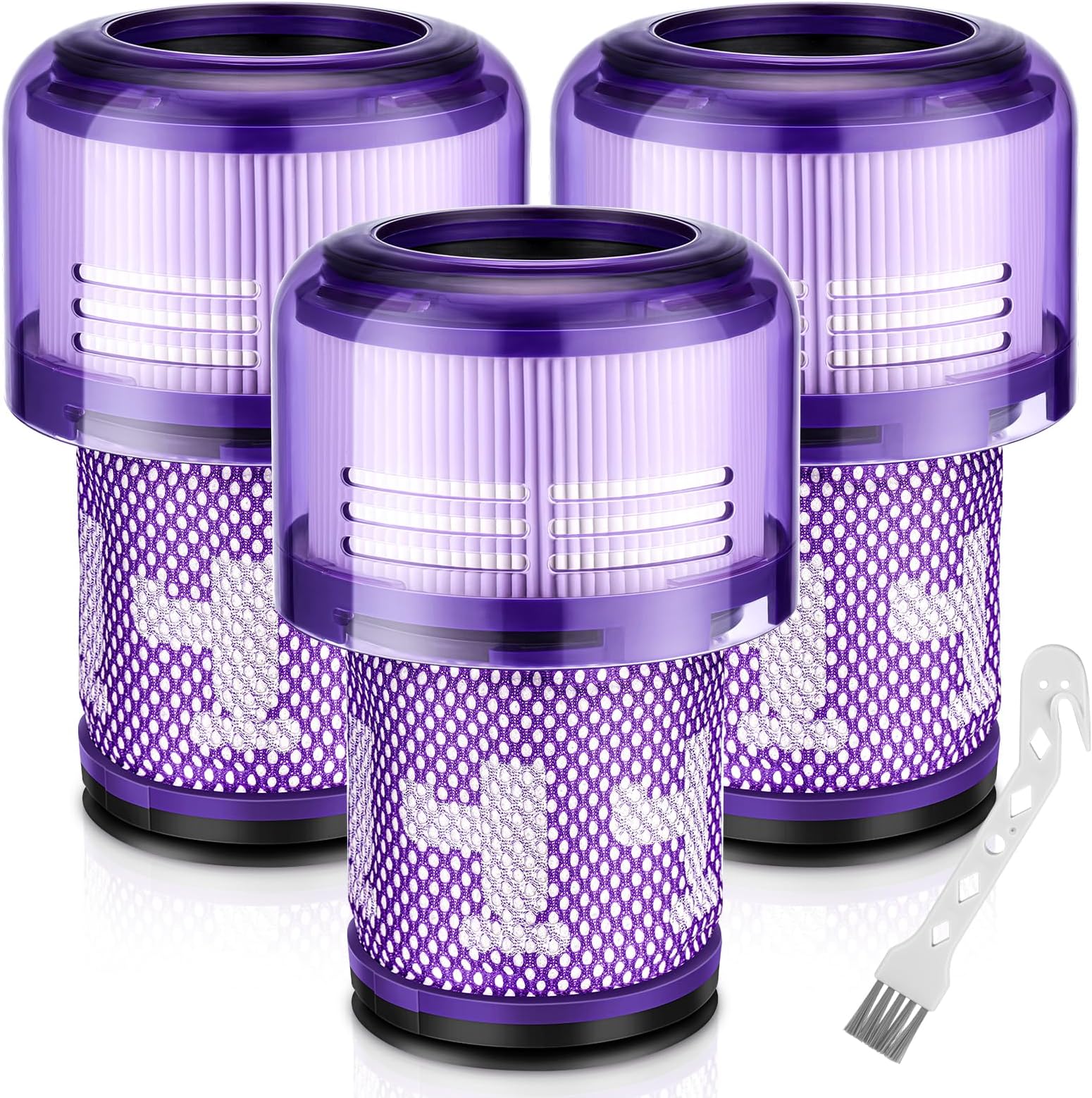 V12 Filter Replacements for Dyson V12 Detect Slim, Detect Slim Animal, Slim+ Cordless Vacuum and V12 Slim Absolute Vacuums, SV34, SV35 Vacuums Filter Replacement, Compare to Part 971517-01, 3 Pack