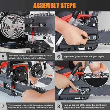 Gas Chainsaw 58CC Power Chain Saw 20 Inch Guide Board Chain Saws Handheld Cordless Petrol Chain Saws for Trees Gas Powered Farm, Ranch & Garden Tools 20Inch