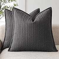 Vista 18 de Foindtower Juego de 2 fundas de almohada decorativas de algodón con tejido de gofre, fundas de cojín europeas para cama, sofá, dormitorio, sala
