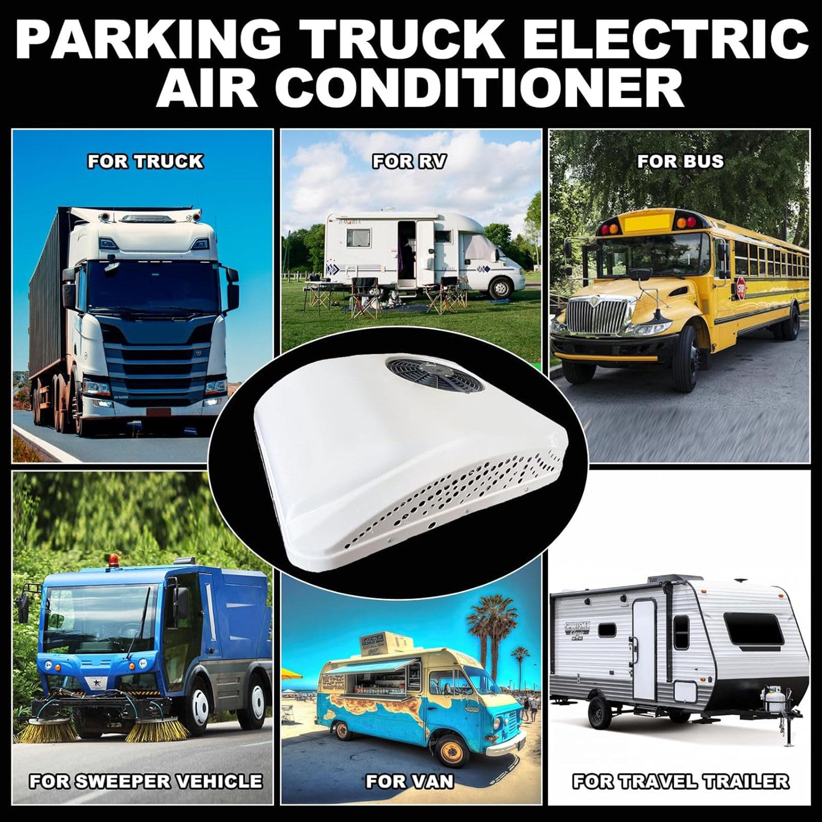 Condizionatore d'Aria per Camper con Riscaldamento 8,5K BTU Universale RV Tetto AC Riscaldatore Combo Silenzioso 2 in 1 Riscaldamento e Raffreddamento per Camion, rimorchio, Barca,220V