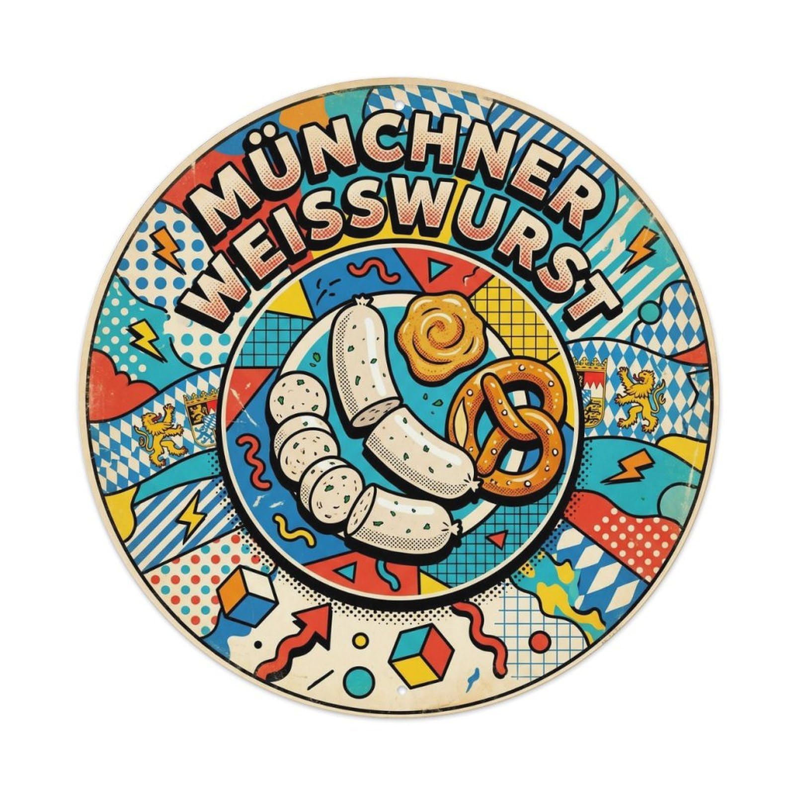 Munich Weisswurst Breakfast Cuisine Heritage Metal Tin Sign