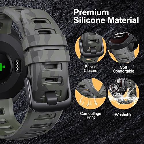 Miniatura 2 de Bandkids Correa de camuflaje para Garmin Instinct Watch, correa de repuesto de silicona suave e impermeable para Garmin Instinct 2Instinct