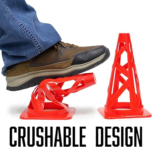 Miniatura 4 de Crown Sporting Goods 9" Collapsible High Hat Sport Cone Markers for IndoorOutdoor Agility Training