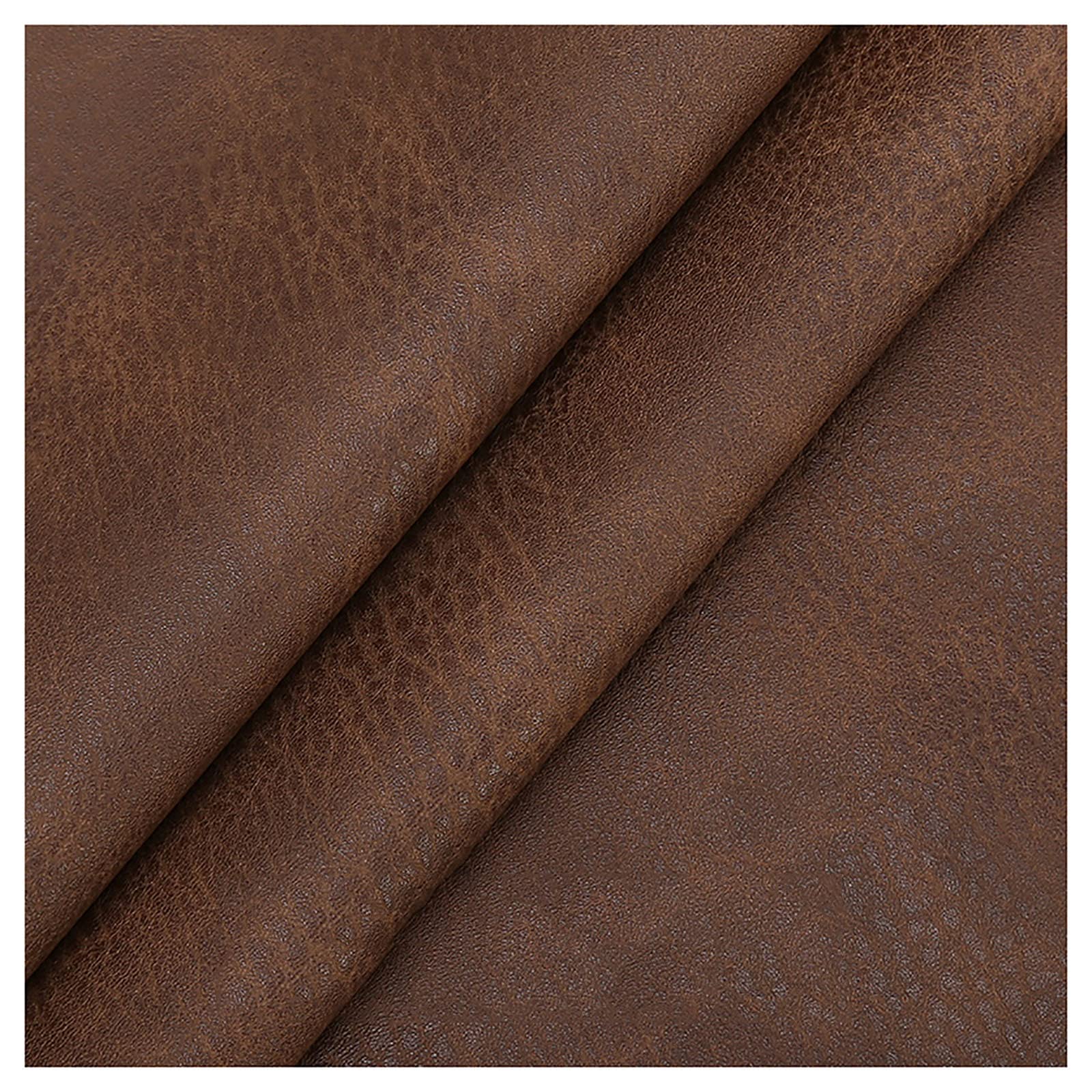 Tissu simili cuir souple brun foncé 1.38x1m matière imitation tapisserie chaises sacs
