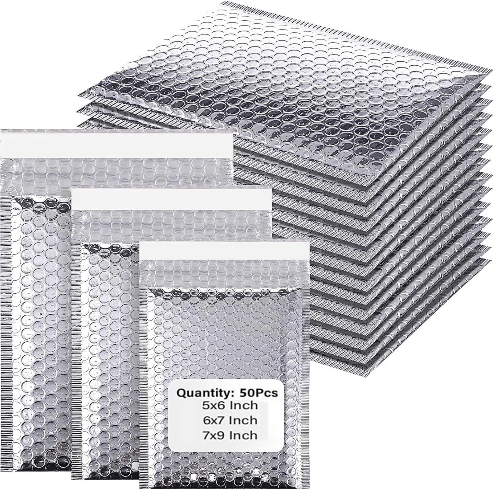 Embalaje de envío sobre burbujas plateado 50 piezas | Suministros Bolsa De Embalaje Bolsas Oficina De Correo for Pequeñas Empresas(15*20cm)