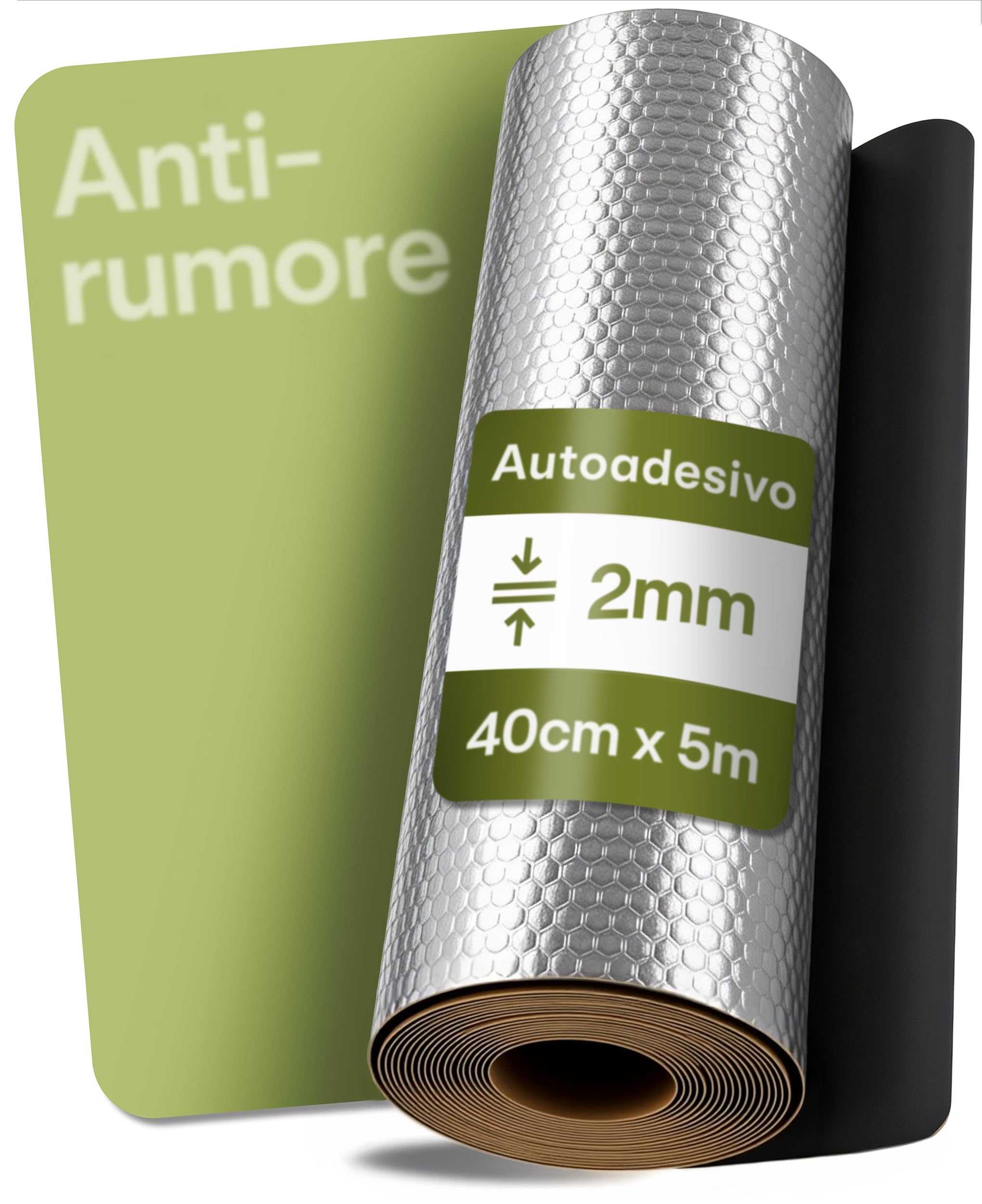 Praknu Alubutyl Isolante Insonorizzante 2 mm 40x500 cm Tappetino Autoadesivo per Auto