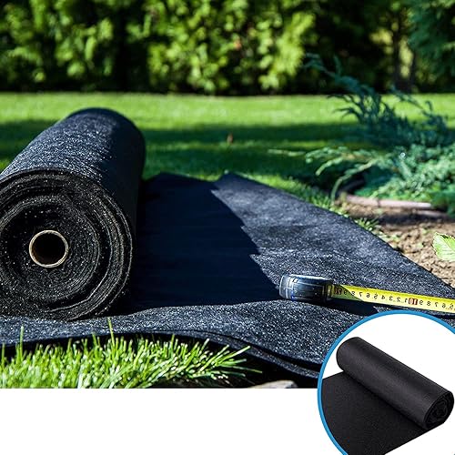 Miniatura 2 de Yufenj Tela de barrera de malezas de jardín, tela de bloque de malezas, resistente de 3.2 onzas, mantillo tejido para paisajismo, cubierta de suelo,