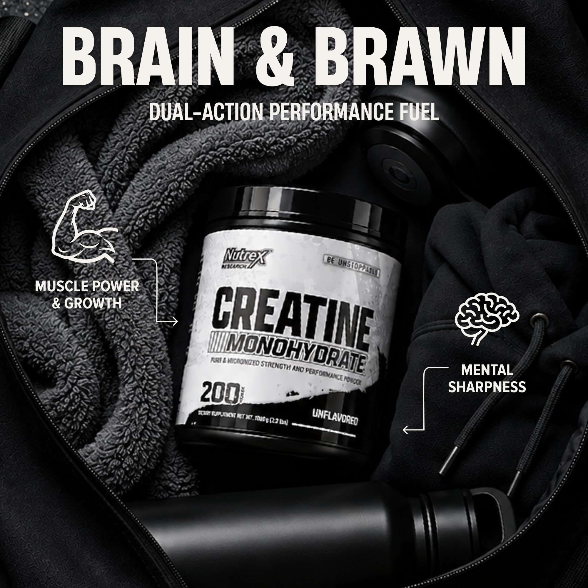 Nutrex Research Micronized Creatine Monohydrate Powder - 200 Servings (1KG) Pure, Unflavored Creatine Monohydrate Supplement for Muscle Gain, Strength and Performance, 5G Per Serv (2.2lbs) — Amazon image 6