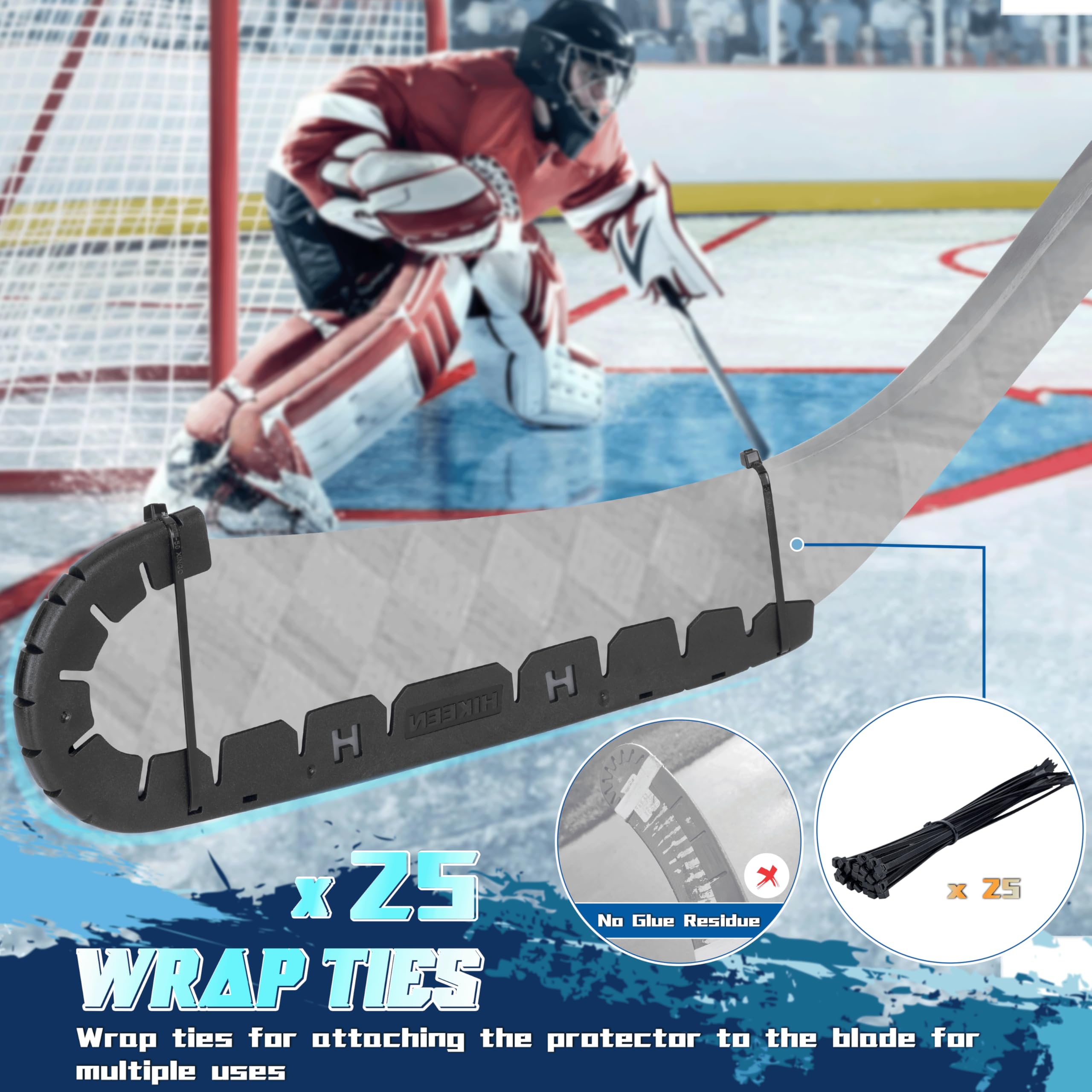 BOOSTEADY Protector de Hoja de Hockey con 25 Vendas de Grippara, Accesorios para Hockey Hielo Funda para Hoja de Hockey Entrenamiento