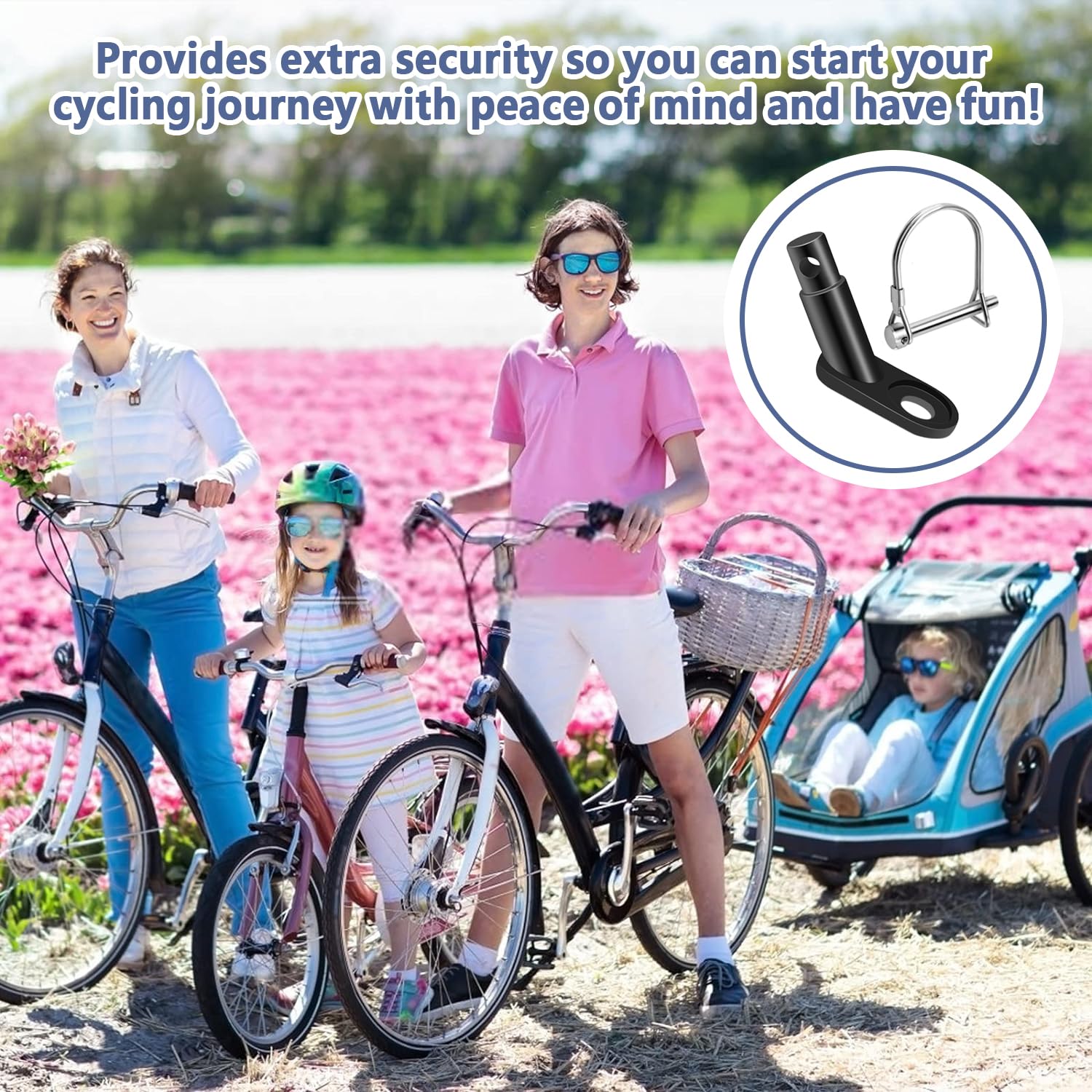 Connecteur de remorque de vélo 2 pièces, pour attelage de remorque enfant et chien