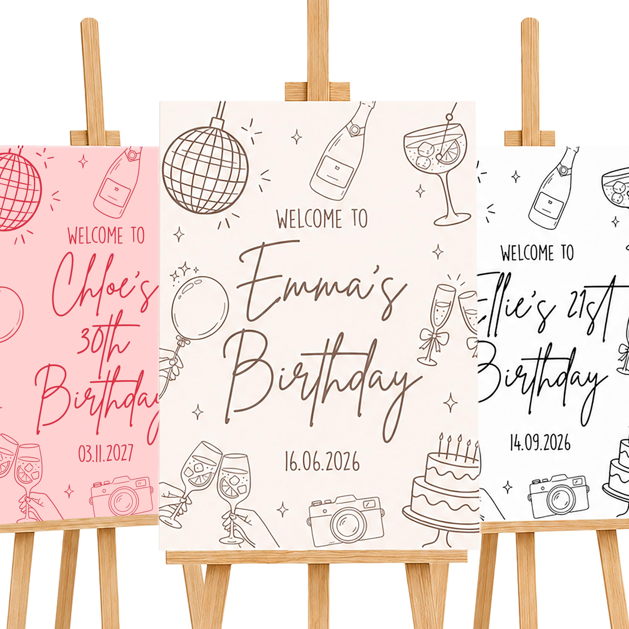 Personalised Birthday Sign | Any Age | Birthday Welcome Sign, Custom Birthday Board, Personalised Party Sign
