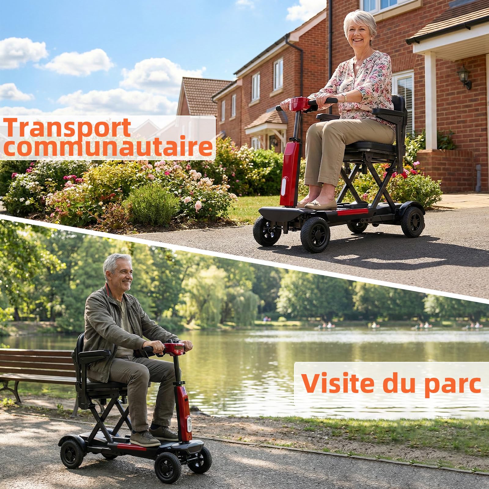 TODIMART X11 Scooter de Mobilité à 4 Roues, Autonomie de 30 km, Scooter Pliant Léger pour Adultes, Avec Antivol et Clé, Panneau de Commande Facile à Utiliser Charge Maximale 130KG