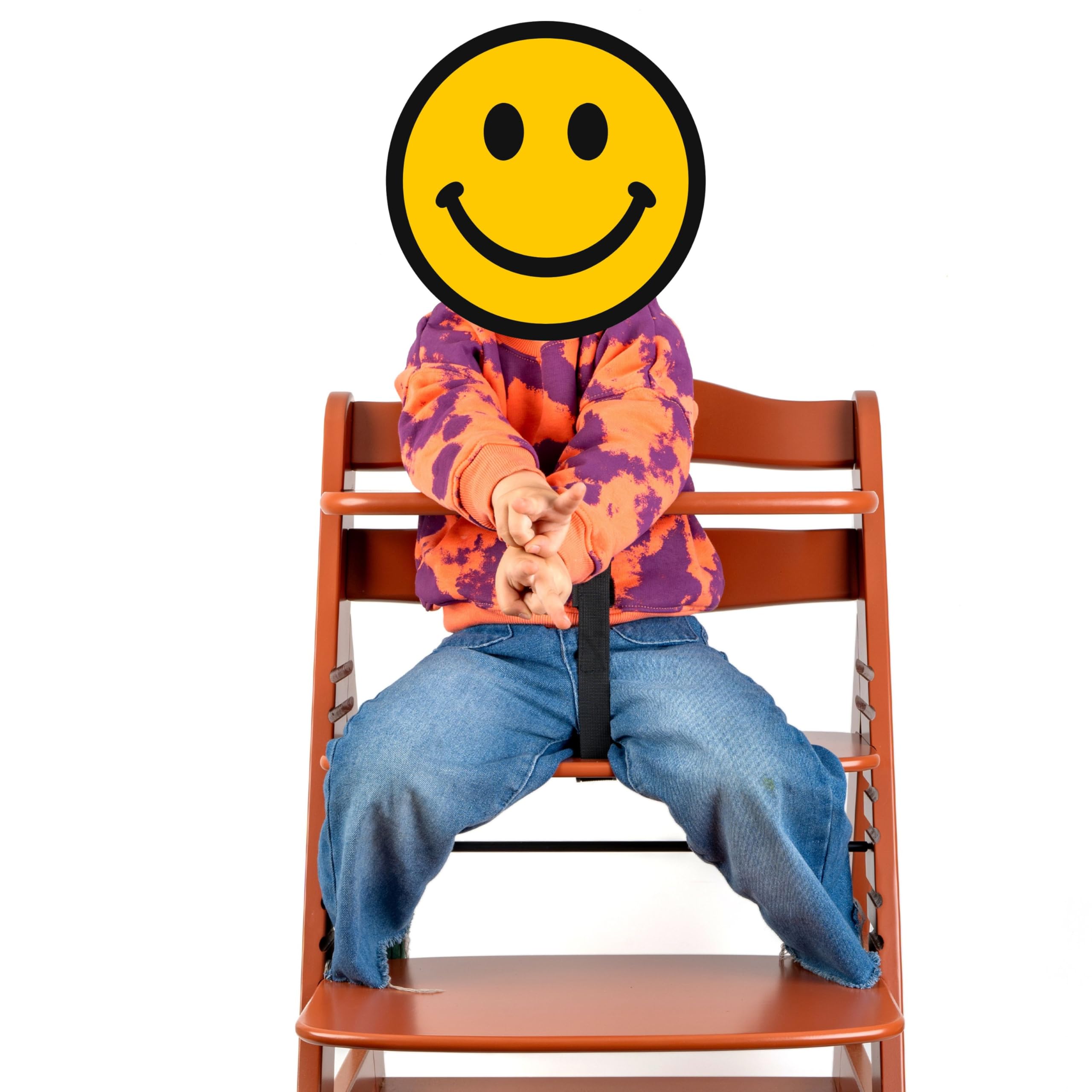 Cinghia inguinale con protezione per cintura per seggiolone, confezione da 2, in nero, cinghie per cintura compatibili con Hauck Alpha Beta, Stokke Tripp Trapp, roba e molti altri
