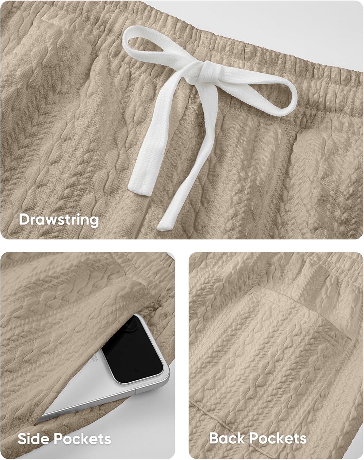 JMIERR Men's Casual Shorts 7.5 Inch Cable Knit Drawstring Elastic Waist Summer Beach Sweat Shorts for Lounge & Vacation - Image 9