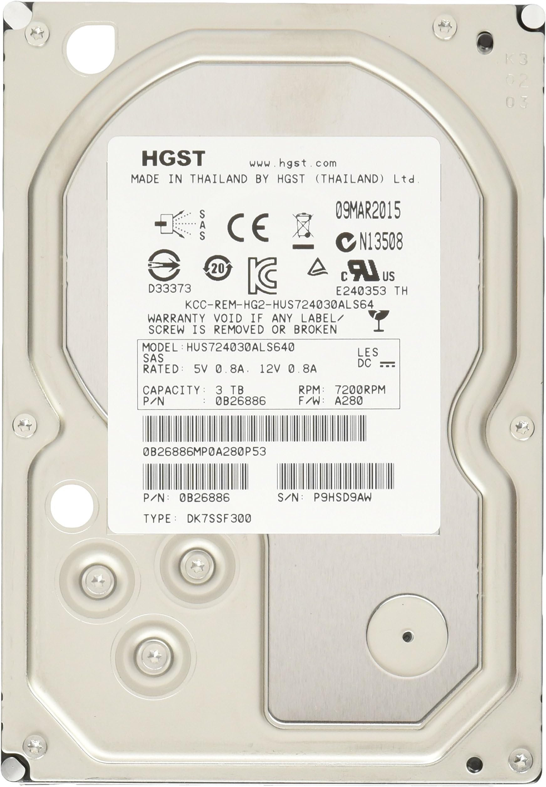 HGST Ultrastar 7K4000 HUS724030ALS640 Hard Drive - Internal (0B26886) (Renewed)