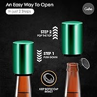 Vista 3 de GOCHA Abrebotellas magnético de cerveza con receptor automático de tapa – Dispositivo de empuje de acero inoxidable, herramienta de barra con una