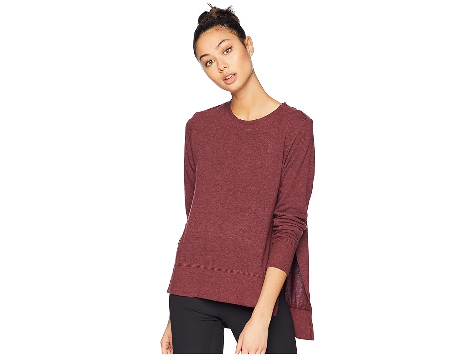 

ALO Glimpse Long Sleeve Top (Black Cherry Heather) Women's Clothing, Mahogany