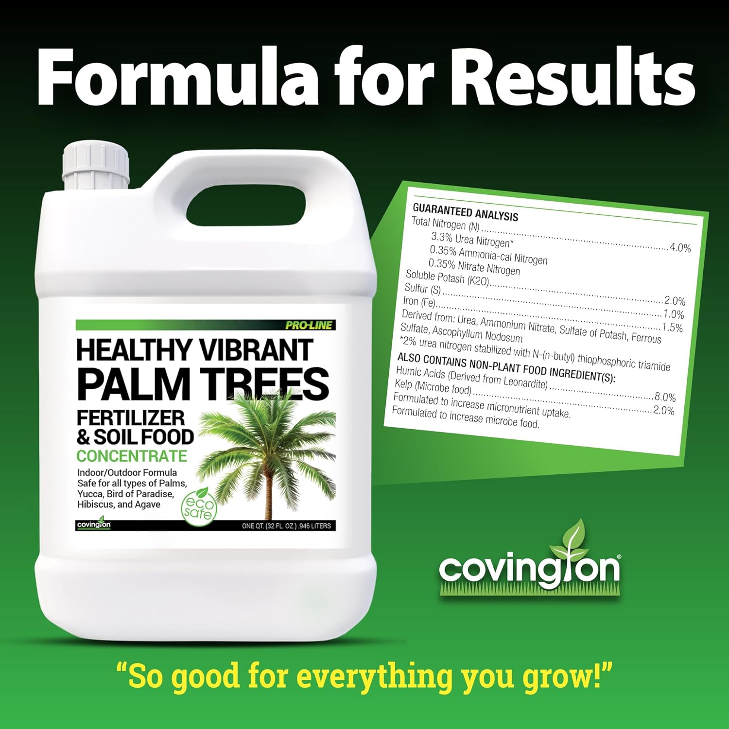 Covington 3-in-1 Liquid Fertilizer Bundle (32oz x3) — ProLine Soil Aerator, Humic Fulvic Root Booster & Palm Tree Plant Food – All-in-One Nutrition for Palms, Shrubs & Houseplants