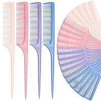 Vista 13 de 24 Pcs Rat Tail Comb Set for Women -Fine Tooth Styling comb with Pick, Anti-Static Heat Resistant Teasing Comb,Professional Hair Parting Tools for