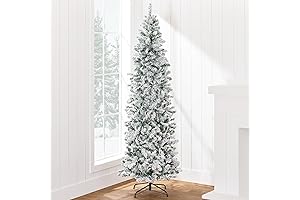 Best Choice Products 7.5 Ft Flocked Pencil Christmas Tree