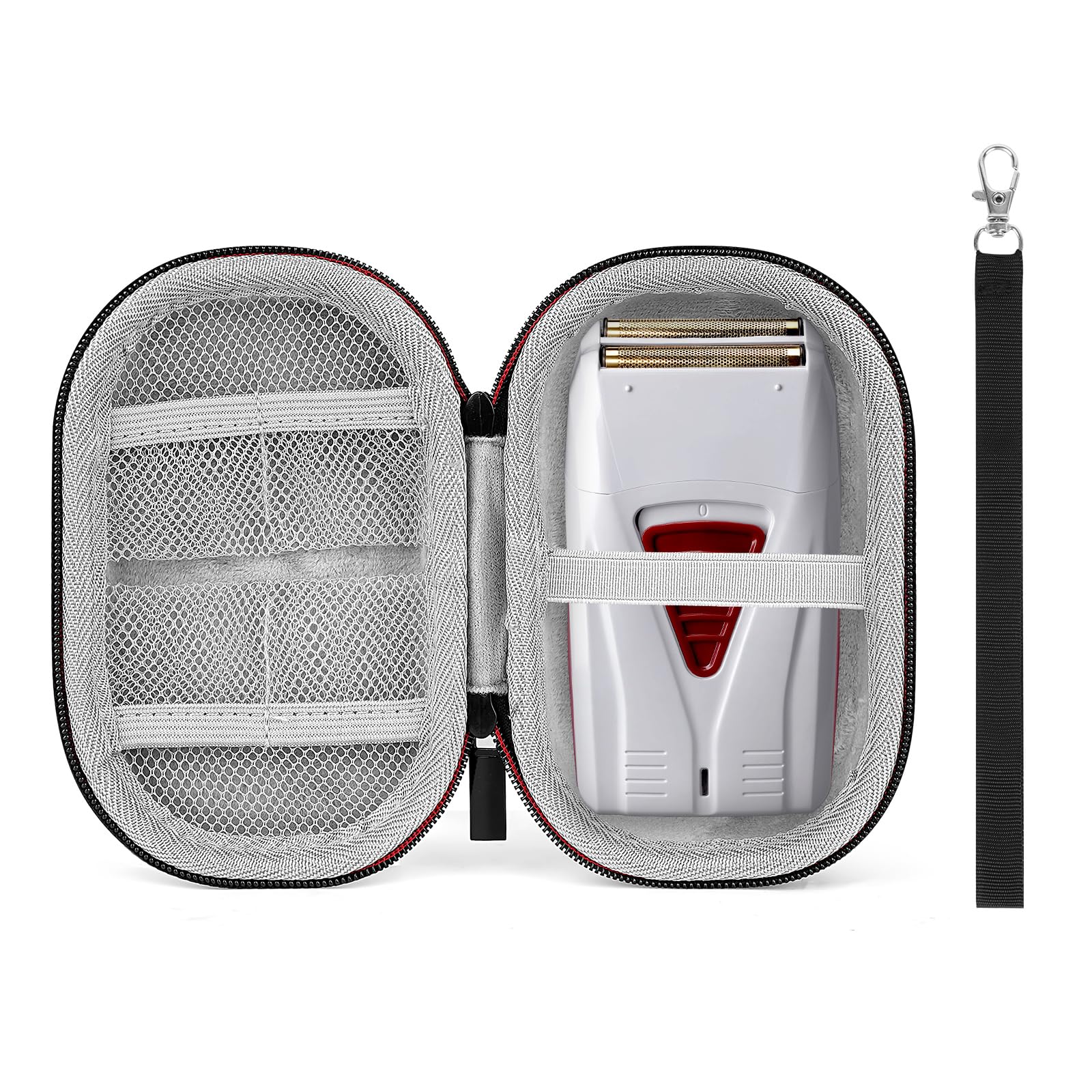 Linkidea Hard Shell Travel Electric Shaver Case, Portable Protective Storage Pouch for Andis 17150/17205/17220, Philips, Panasonic, Remington, Compact Men's Razor Organizer (Black)