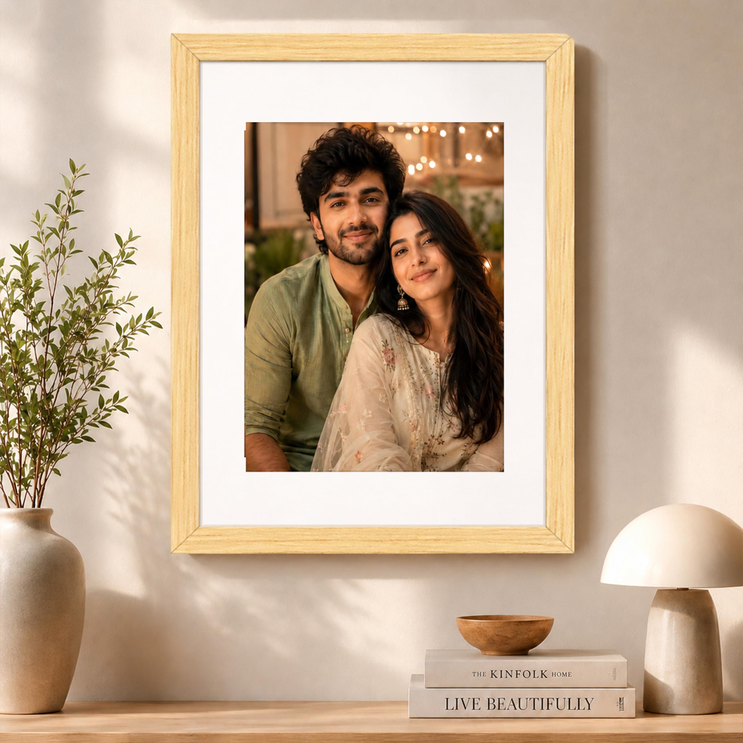 Art Street Synthetic Document Large Size Wall Photo Frame, Big Frames For Wall Artwork, Certificates, Picture & Photographs Home Decor(12x16 Inch, Matted To: 8x10 Inch, Beige)