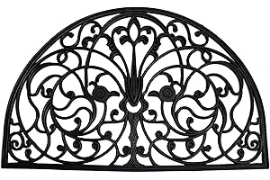 DII Rubber Doormats Collection All Weather, 24x36, Wrought Iron Half Round: A...