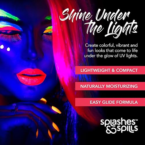 Miniatura 4 de Splash  Spills - Delineador de ojos y rímel con luz negra UV Glow - Paquete variado de 6 colores 02fl oz escenario diurno o nocturno maquillaje de