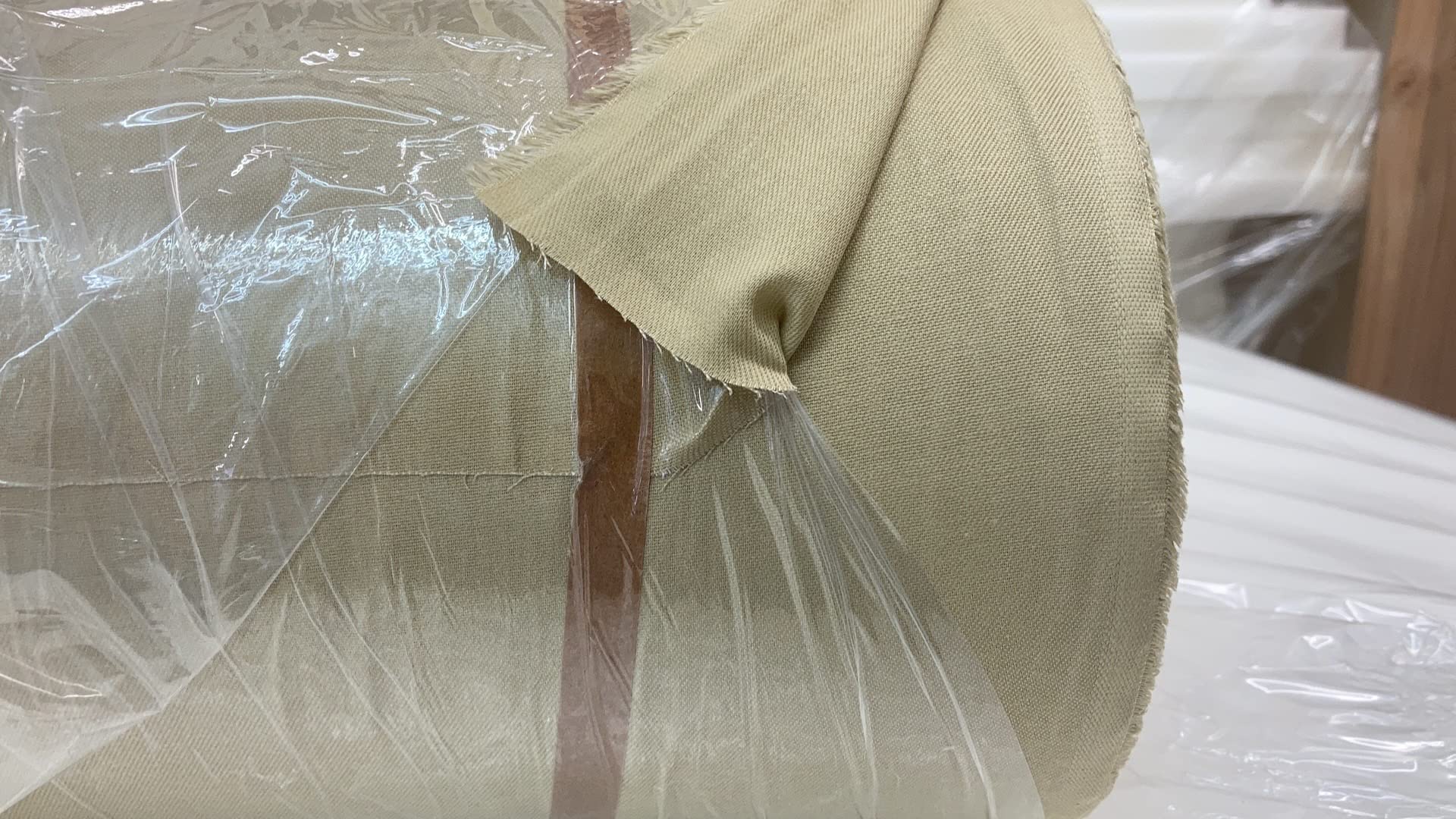 Upholstery Denim 480 Decking & Cambric Fabric. 60/40% - Cotton/Polyester (1 Yard, Tan 30")