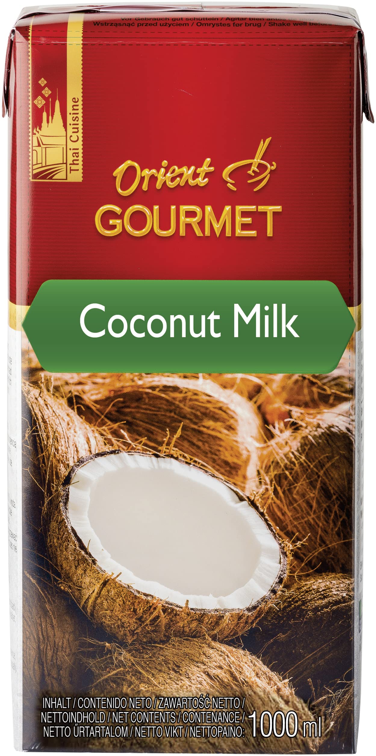 Orient Gourmet Leche de Coco, Contenido de Grasa 17-19% - 12 Tetra Packs