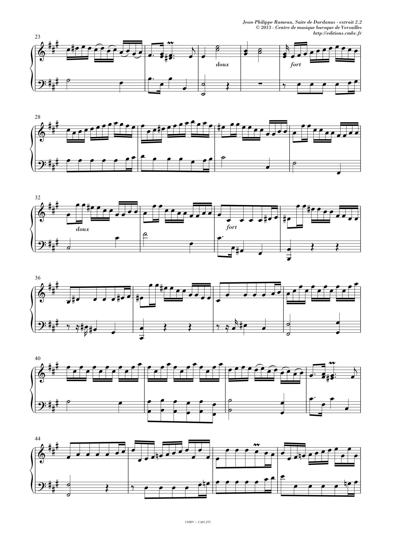 CMBV RAMEAU J.PH. - SUITE DE DARDANUS - CLAVECIN Arkusze klasyczne klawesyn