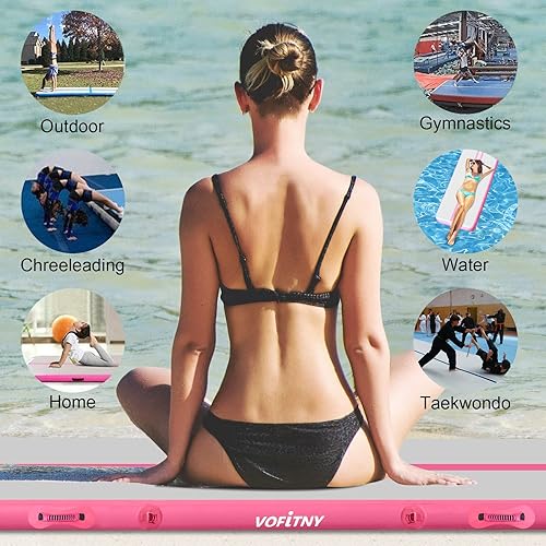 Miniatura 5 de Colchoneta de gimnasia multiusos de 6.610131620 pies, resistente e inflable, para el hogar y el gimnasio